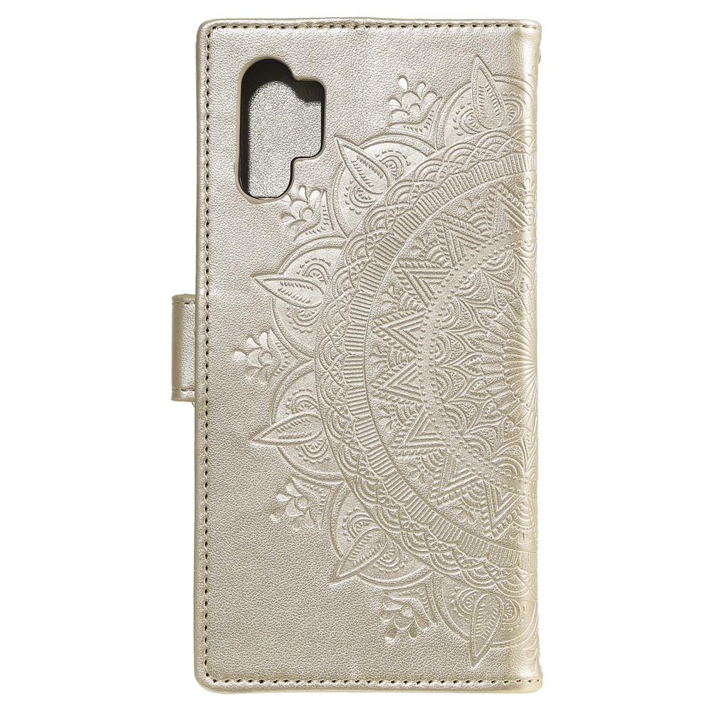 Estojo De Couro Impresso Mandala Flower Carteira Com Alça Para Samsung Galaxy A32 5G - Ouro