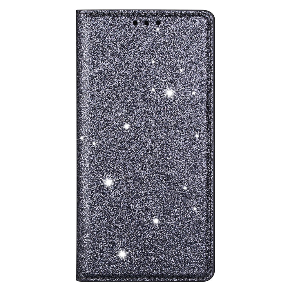 Flash Powder Auto-absorbed Ultra-thin Leather Shell for Samsung Galaxy S21 Ultra 5G - Grey-2
