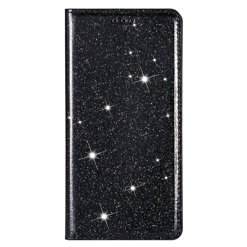 For Samsung Galaxy S21+ Flash Powder Auto-absorbed Ultra-thin Leather Stand Case - Black-3