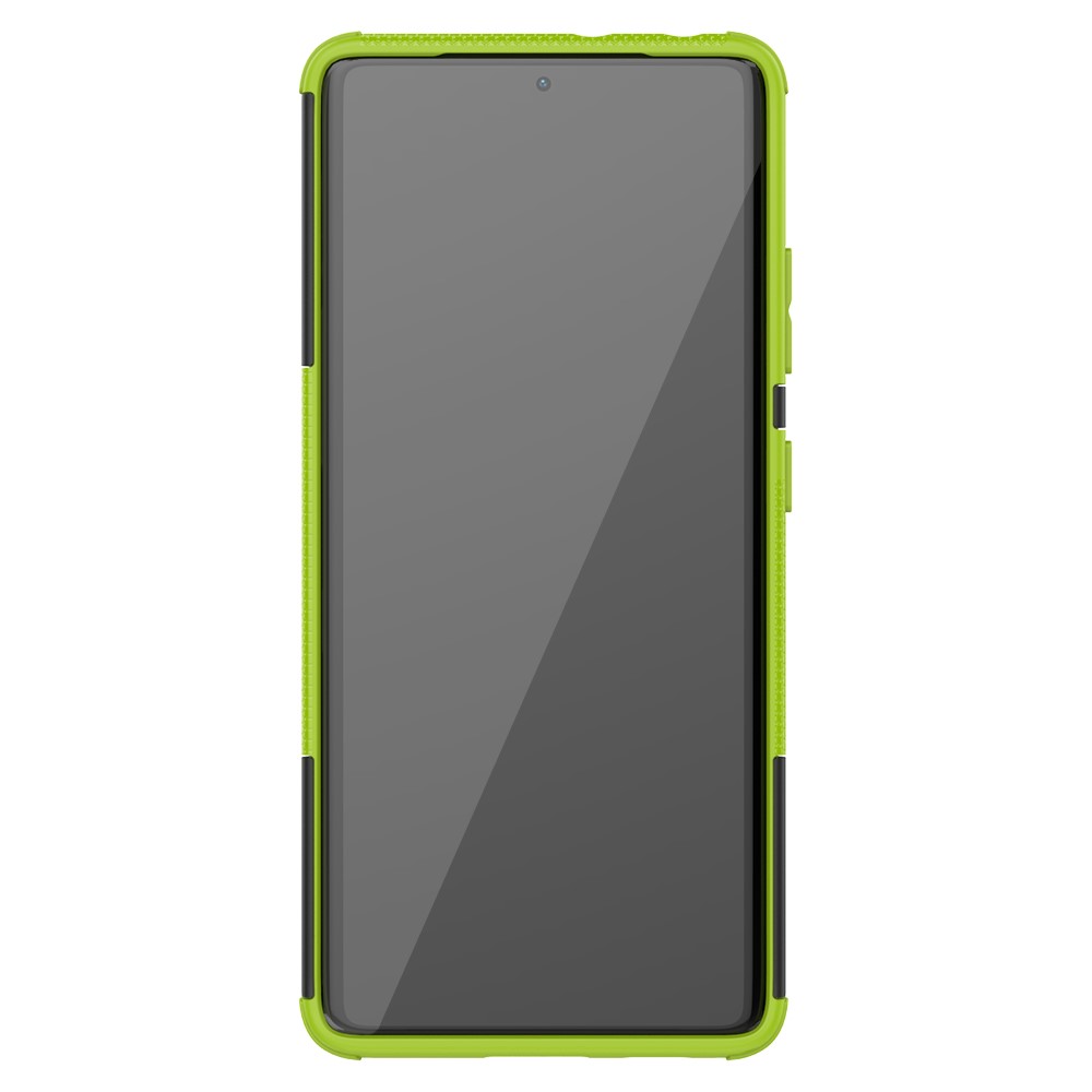 Foldable Kickstand for Samsung Galaxy S21 Ultra 5G Cool Tyre PC + TPU Hybrid Shell Case - Green-4