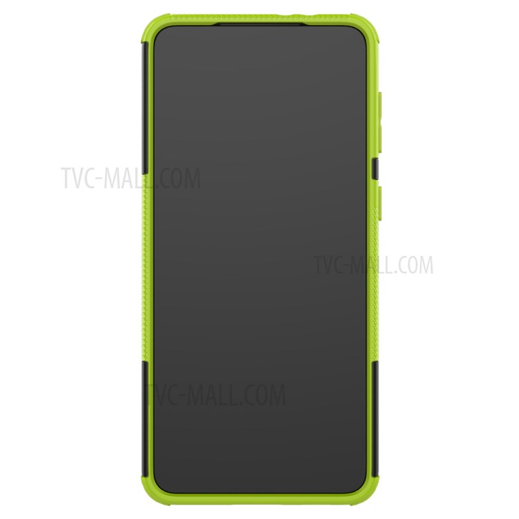 Foldable Kickstand Cool Tyre PC + TPU Hybrid Shell Case for Samsung Galaxy S21+ 5G - Green-4