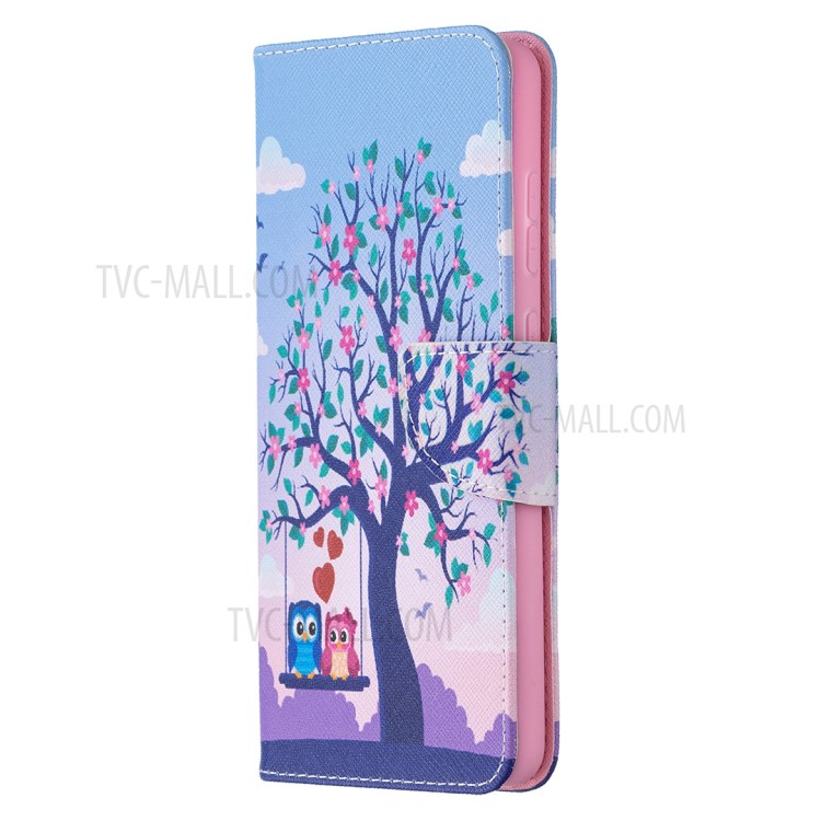 Wallet Pattern Printing Stand Flip Leather Phone Protective Shell for Samsung Galaxy A72 5G - Owls On The Tree-2