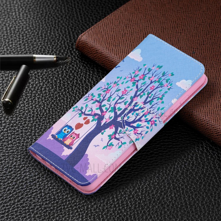 Wallet Pattern Printing Stand Flip Leather Phone Protective Shell for Samsung Galaxy A72 5G - Owls On The Tree-7