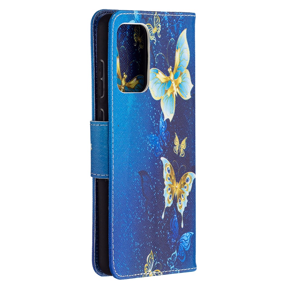 Wallet Pattern Printing Stand Flip Leather Phone Protective Shell for Samsung Galaxy A72 5G - Golden Butterfly-3