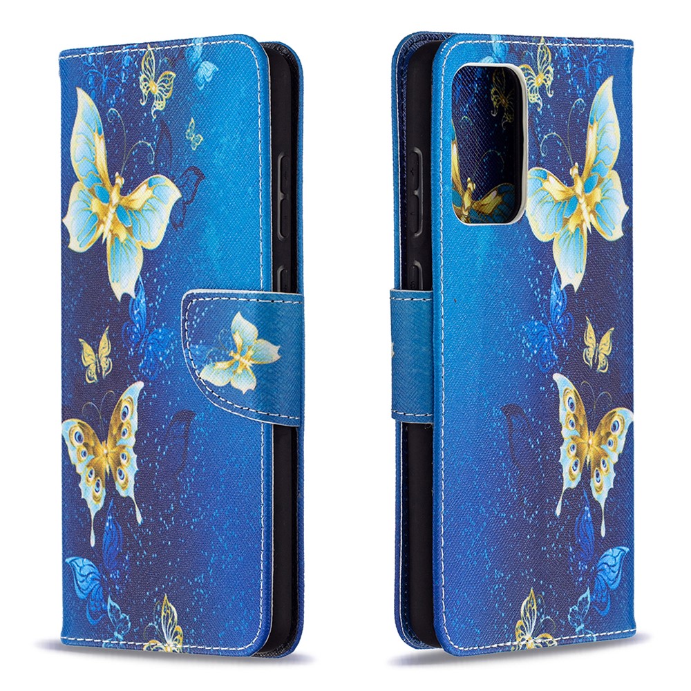 Wallet Pattern Printing Stand Flip Leather Phone Protective Shell for Samsung Galaxy A72 5G - Golden Butterfly-4