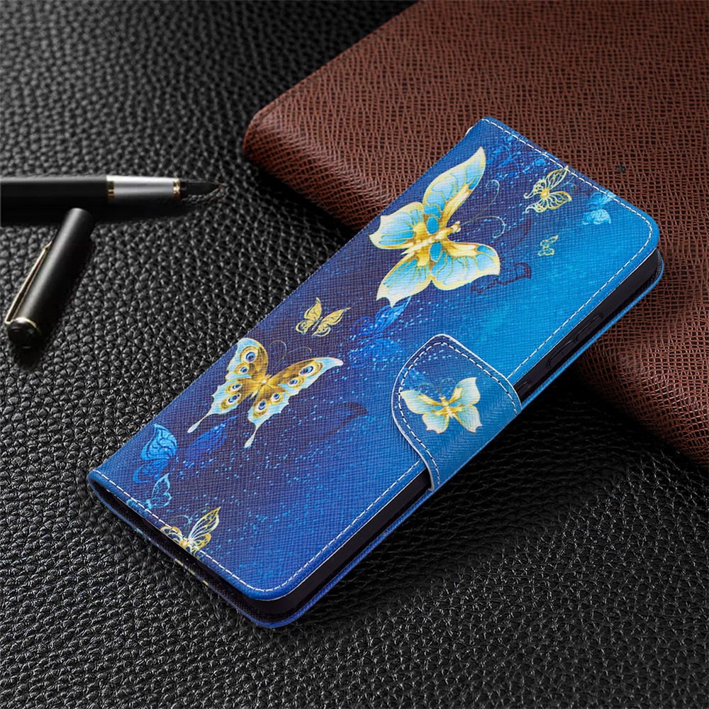 Wallet Pattern Printing Stand Flip Leather Phone Protective Shell for Samsung Galaxy A72 5G - Golden Butterfly-7