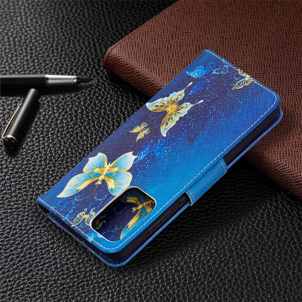Wallet Pattern Printing Stand Flip Leather Phone Protective Shell for Samsung Galaxy A72 5G - Golden Butterfly-8