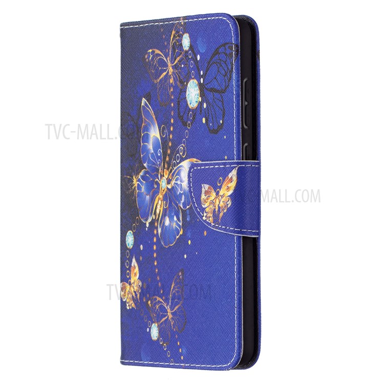 Wallet Pattern Printing Stand Flip Leather Phone Protective Shell for Samsung Galaxy A72 5G - Dark Blue Butterfly-2