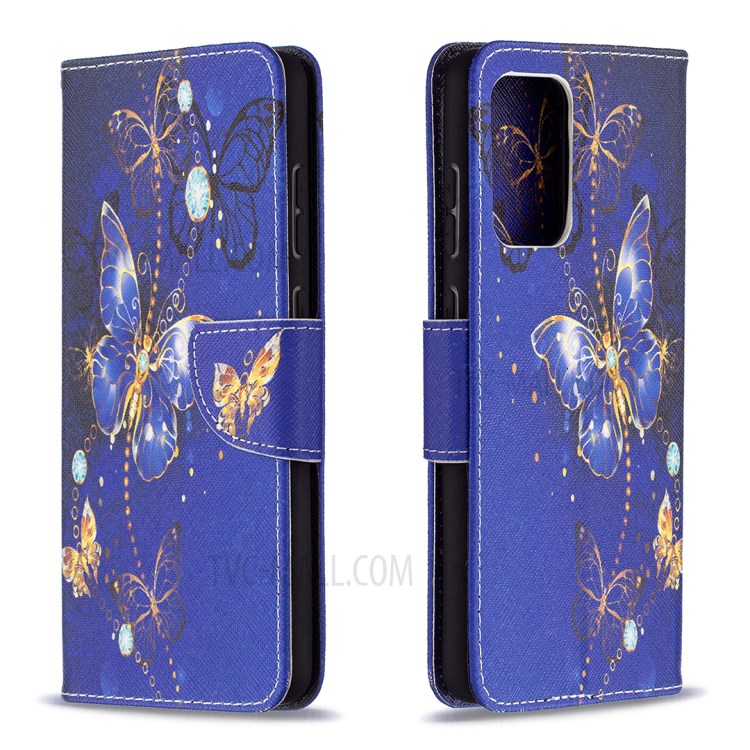 Wallet Pattern Printing Stand Flip Leather Phone Protective Shell for Samsung Galaxy A72 5G - Dark Blue Butterfly-4