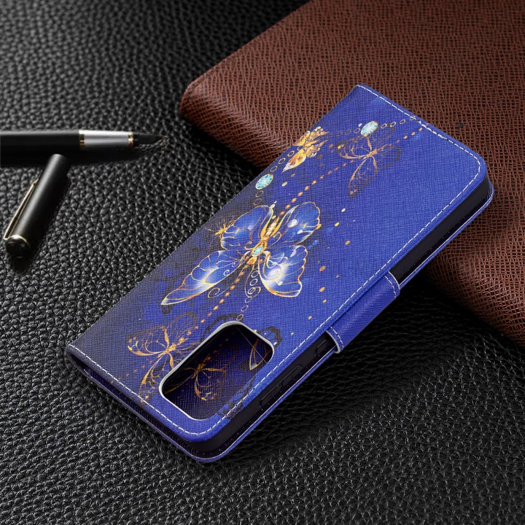 Wallet Pattern Printing Stand Flip Leather Phone Protective Shell for Samsung Galaxy A72 5G - Dark Blue Butterfly-8