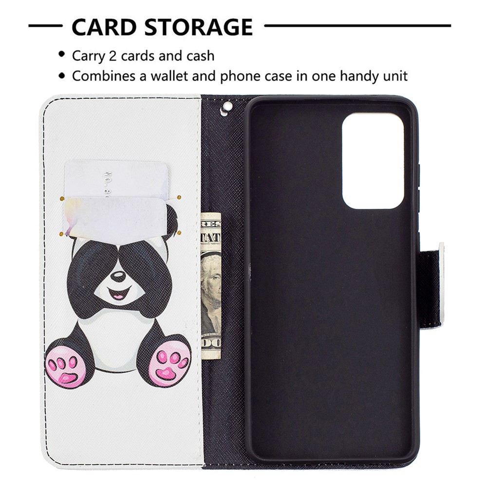 Wallet Pattern Printing Stand Flip Leather Phone Protective Shell for Samsung Galaxy A72 5G - Panda-6