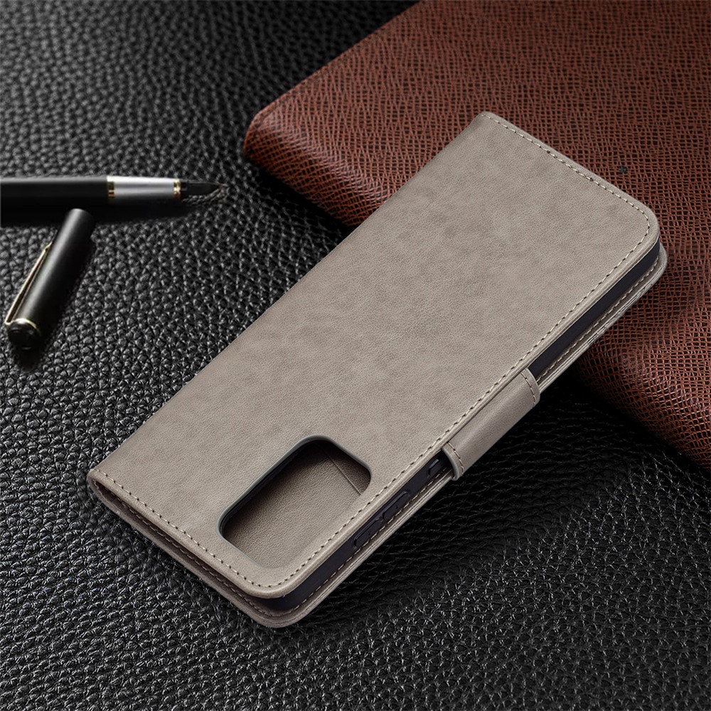 For Samsung Galaxy A72 5G Imprint Butterflies Wallet Stand Flip Leather Phone Shell - Grey-8