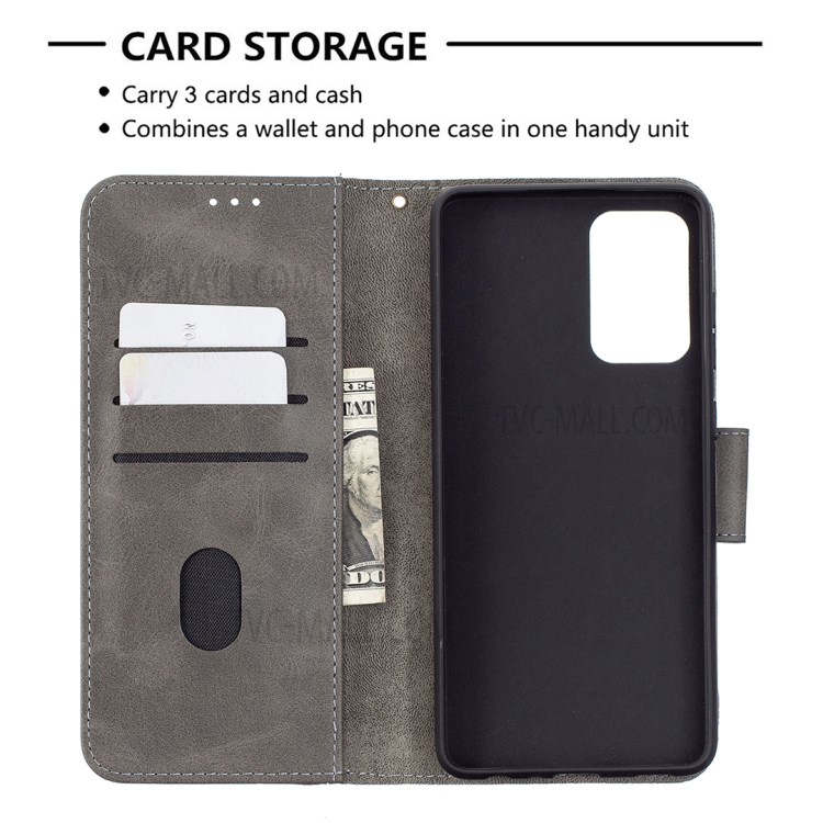 BF04 Splicing Crocodile Texture Protector Wallet Stand Leather Case for Samsung Galaxy A72 5G - Grey-6