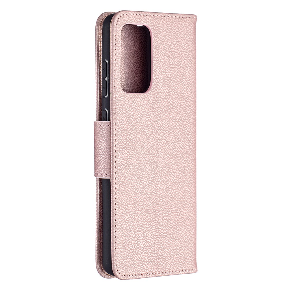 Surface Litchi Con Portafoglio Per la Pelle Per il Portafoglio Per Samsung Galaxy A72 5G / A72 4G - Oro Rosa-3