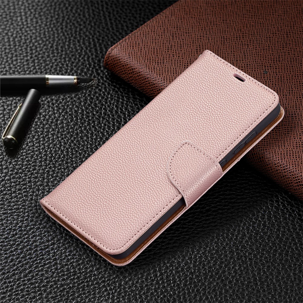 Litchi Surface with Wallet Leather Stand Case for Samsung Galaxy A72 5G - Rose Gold-7