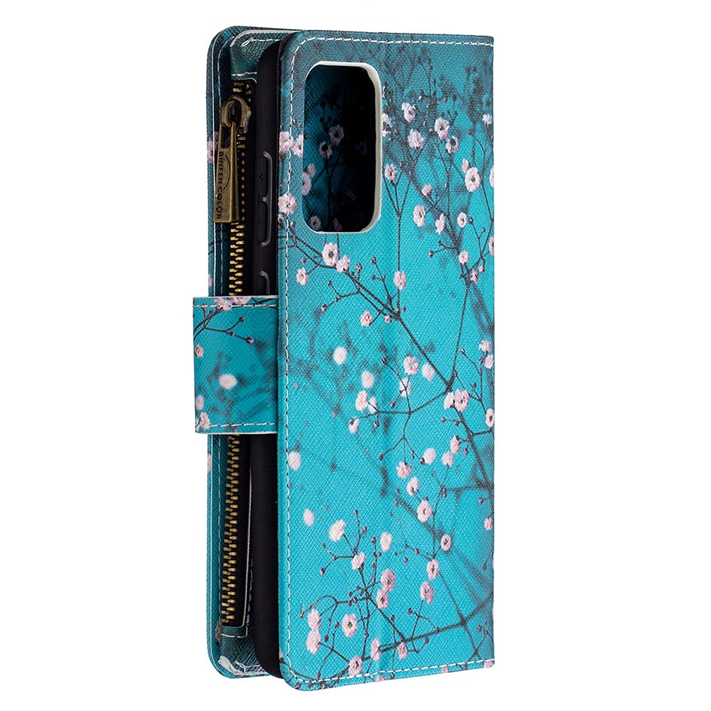 BF03 Zipper Wallet Pattern Printing Leather Phone Case for Samsung Galaxy A72 5G - Wintersweet-3