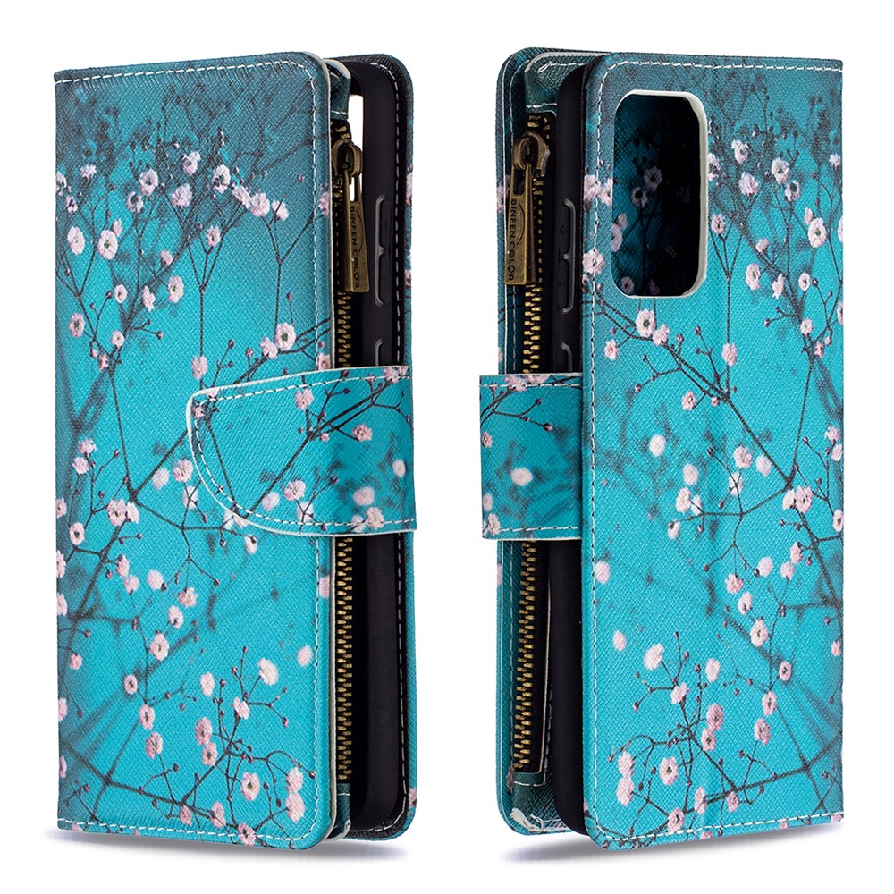 BF03 Zipper Wallet Pattern Printing Leather Phone Case for Samsung Galaxy A72 5G - Wintersweet-4