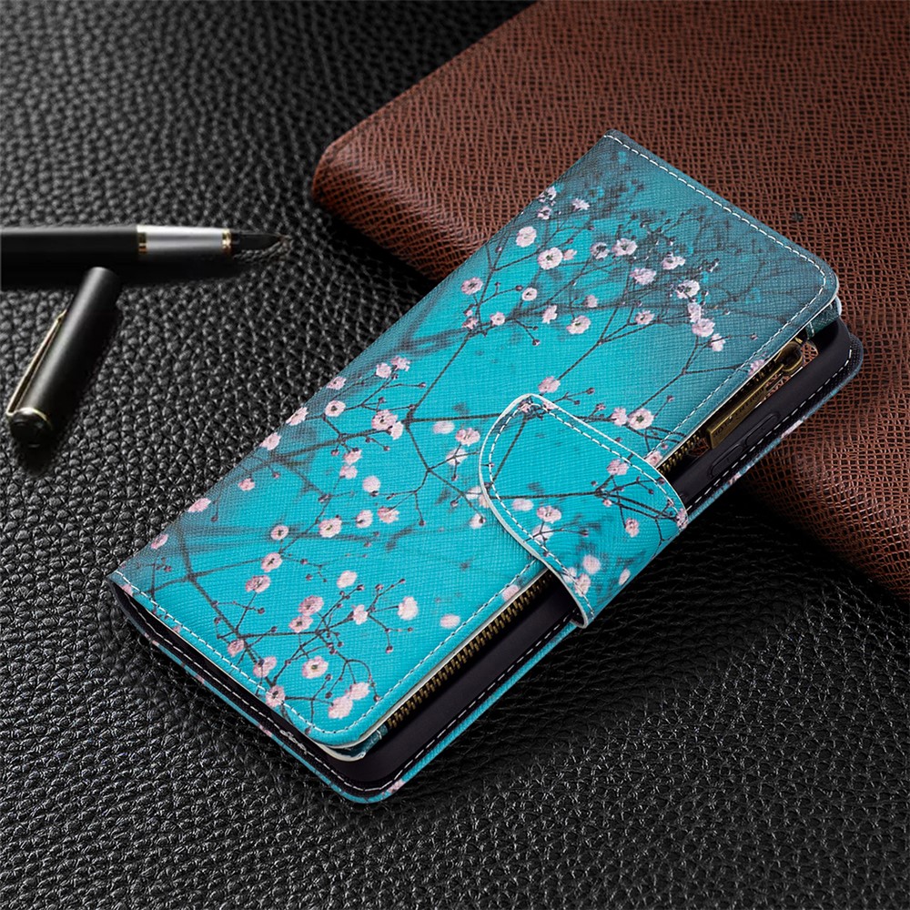 BF03 Zipper Wallet Pattern Printing Leather Phone Case for Samsung Galaxy A72 5G - Wintersweet-7