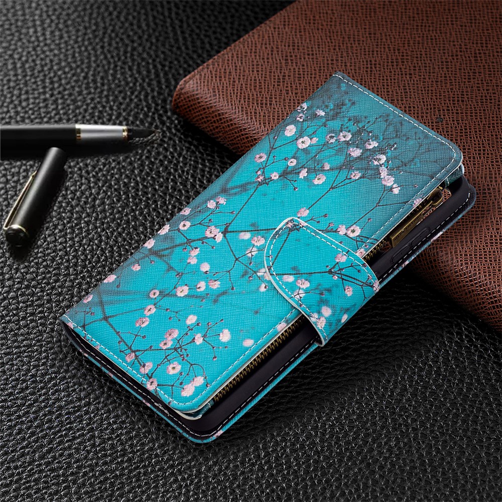 BF03 Padrão de Carteira Com Zíper Capa de Couro Para Samsung Galaxy A72 5G - Winterweet-7