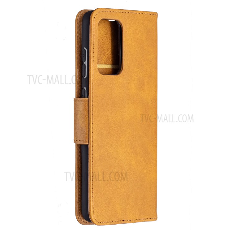 PU Leather Wallet Stylish Smartphone Case for Samsung Galaxy A72 5G - Yellow-3