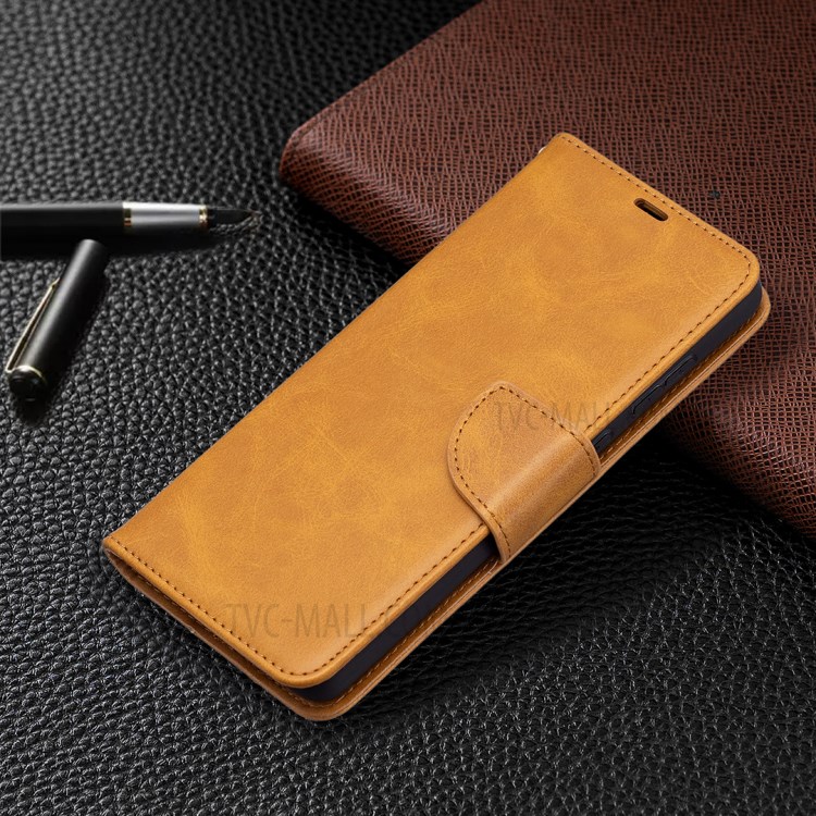 PU Leather Wallet Stylish Smartphone Case for Samsung Galaxy A72 5G - Yellow-7