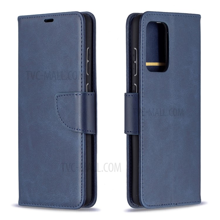 PU Leather Wallet Stylish Smartphone Case for Samsung Galaxy A72 5G / A72 4G - Blue-4