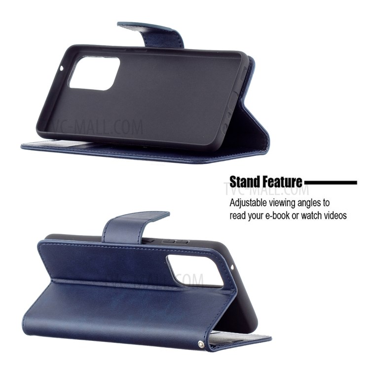 PU Leather Wallet Stylish Smartphone Case for Samsung Galaxy A72 5G / A72 4G - Blue-5