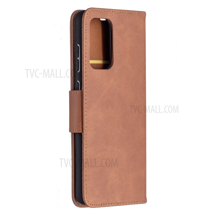 PU Leather Wallet Stylish Smartphone Case for Samsung Galaxy A72 5G / A72 4G - Brown-3
