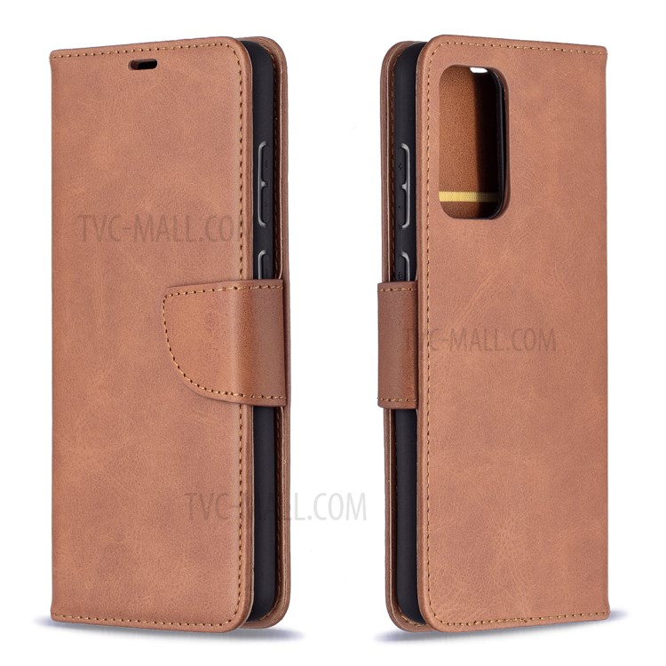 PU Leather Wallet Stylish Smartphone Case for Samsung Galaxy A72 5G / A72 4G - Brown-4
