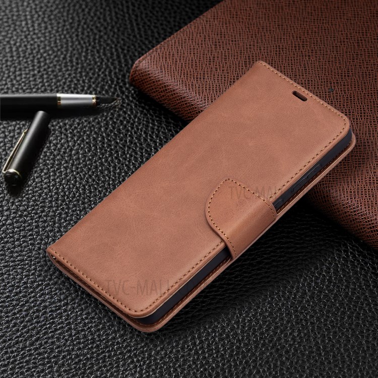 PU Leather Wallet Stylish Smartphone Case for Samsung Galaxy A72 5G / A72 4G - Brown-7