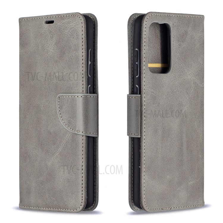 PU Leather Wallet Stylish Smartphone Case for Samsung Galaxy A72 5G - Grey-4