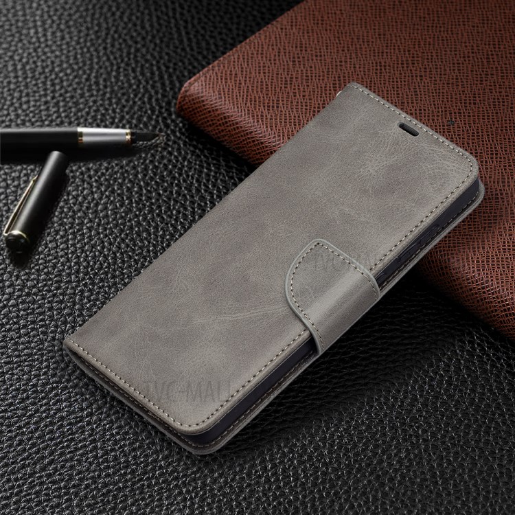 PU Leather Wallet Stylish Smartphone Case for Samsung Galaxy A72 5G - Grey-7