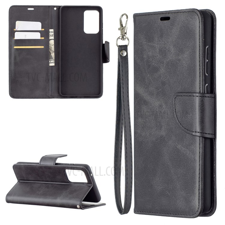 PU Leather Wallet Stylish Smartphone Case for Samsung Galaxy A72 5G - Black-1