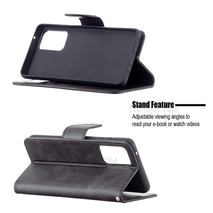 PU Leather Wallet Stylish Smartphone Case for Samsung Galaxy A72 5G - Black-5