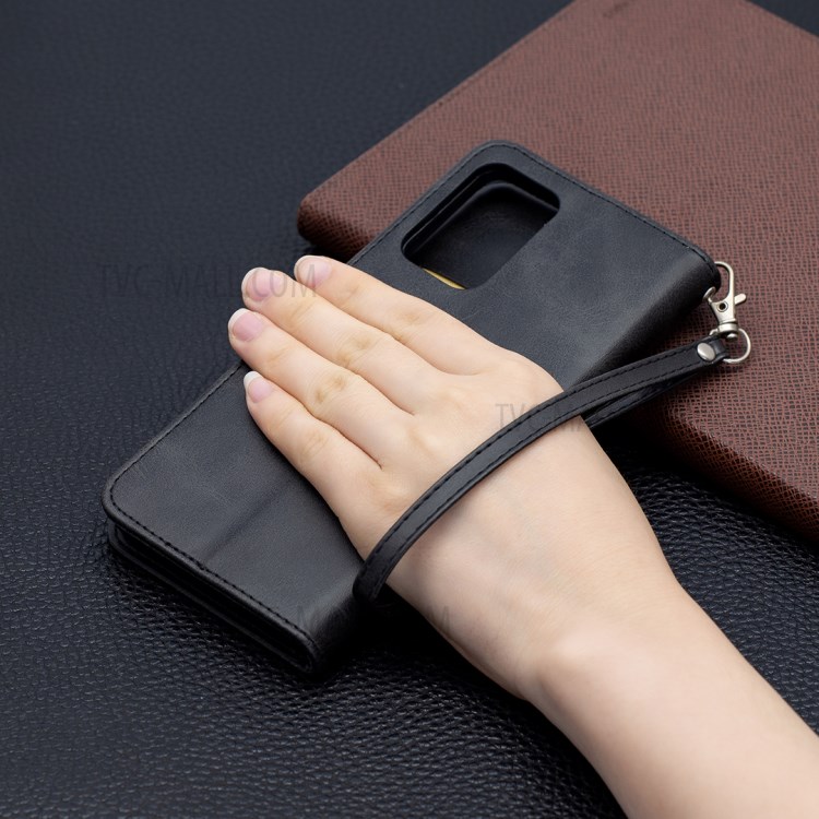 PU Leather Wallet Stylish Smartphone Case for Samsung Galaxy A72 5G - Black-9