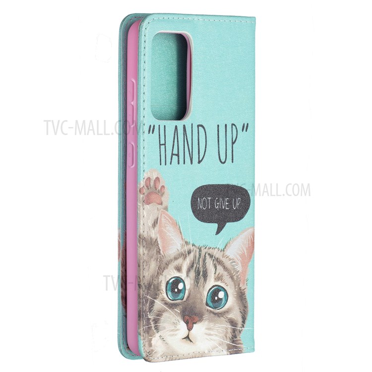Magnetic Closure Stylish Patterned for Samsung Galaxy A72 5G PU Leather Stand Case - Cat-3