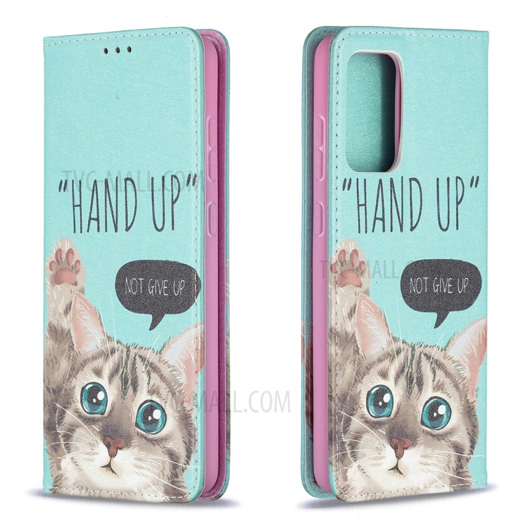 Magnetic Closure Stylish Patterned for Samsung Galaxy A72 5G PU Leather Stand Case - Cat-4