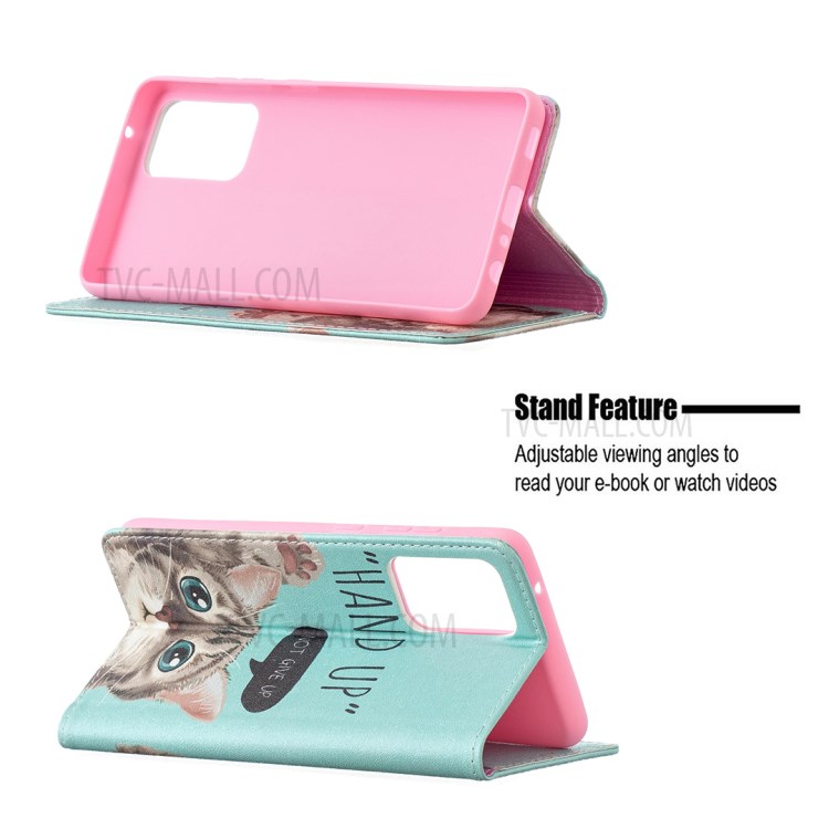 Magnetic Closure Stylish Patterned for Samsung Galaxy A72 5G PU Leather Stand Case - Cat-5
