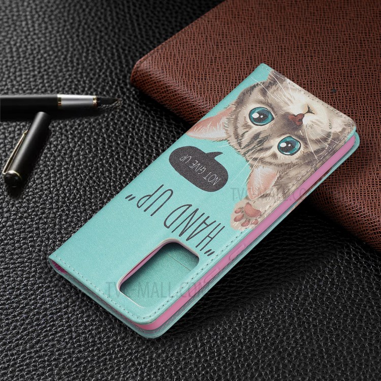Magnetic Closure Stylish Patterned for Samsung Galaxy A72 5G PU Leather Stand Case - Cat-9