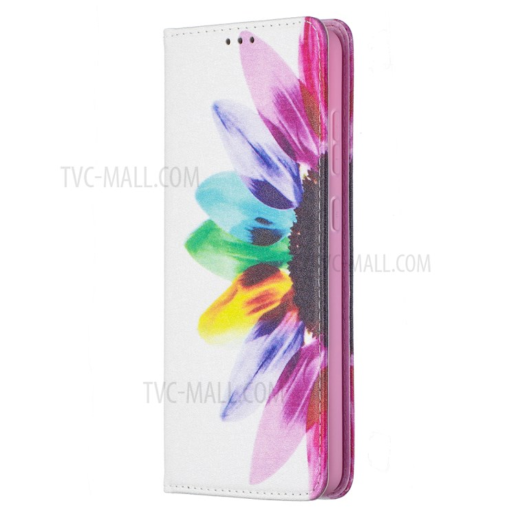Magnetic Closure Stylish Patterned for Samsung Galaxy A72 5G PU Leather Stand Case - Sunflower-2