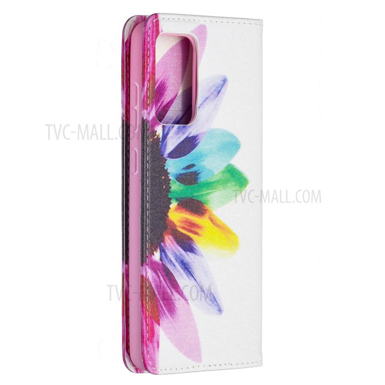 Magnetic Closure Stylish Patterned for Samsung Galaxy A72 5G PU Leather Stand Case - Sunflower-3