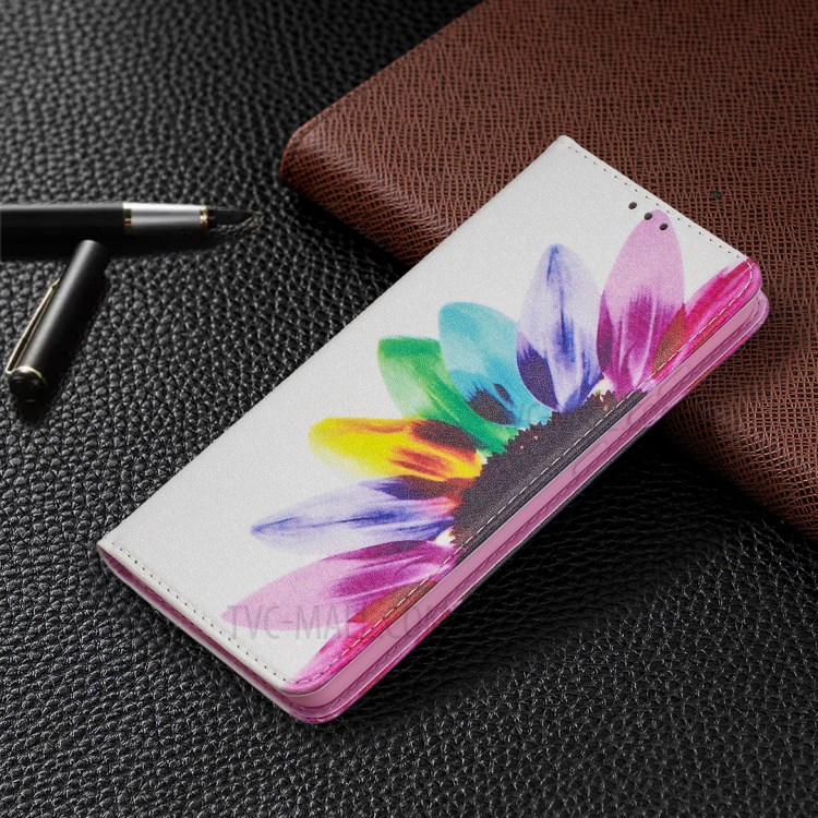 Magnetic Closure Stylish Patterned for Samsung Galaxy A72 5G PU Leather Stand Case - Sunflower-8