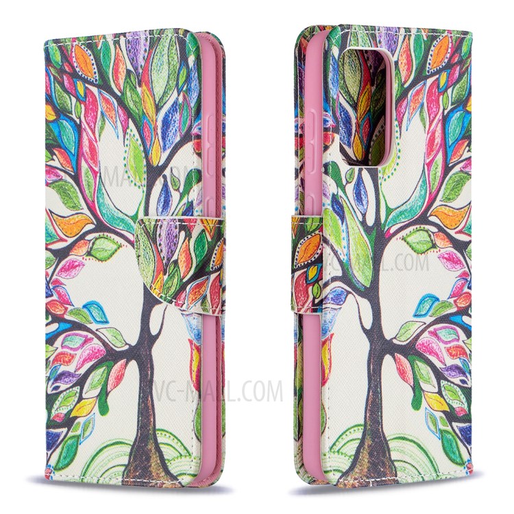 Hot Style Wallet Pattern Printing Stand Phone Case Cover for Samsung Galaxy A72 5G - Life Tree-4
