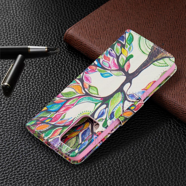 Hot Style Wallet Pattern Printing Stand Phone Case Cover for Samsung Galaxy A72 5G - Life Tree-8