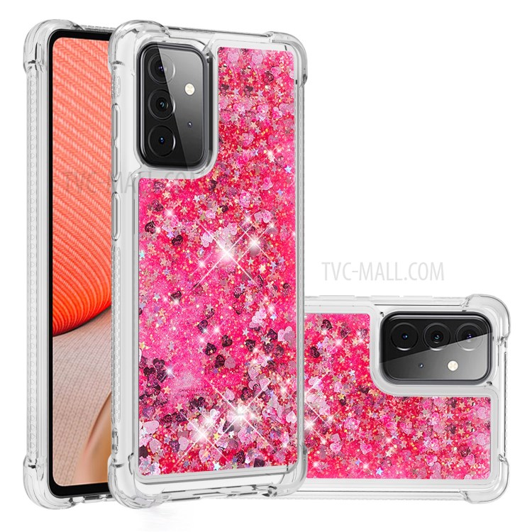 TPU Dynamic Quicksand Protective Cover Shell for Samsung Galaxy A72 5G - Rose-1