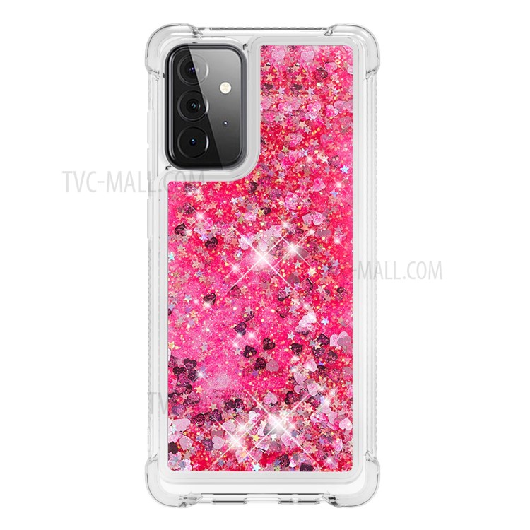 TPU Dynamic Quicksand Protective Cover Shell for Samsung Galaxy A72 5G - Rose-2