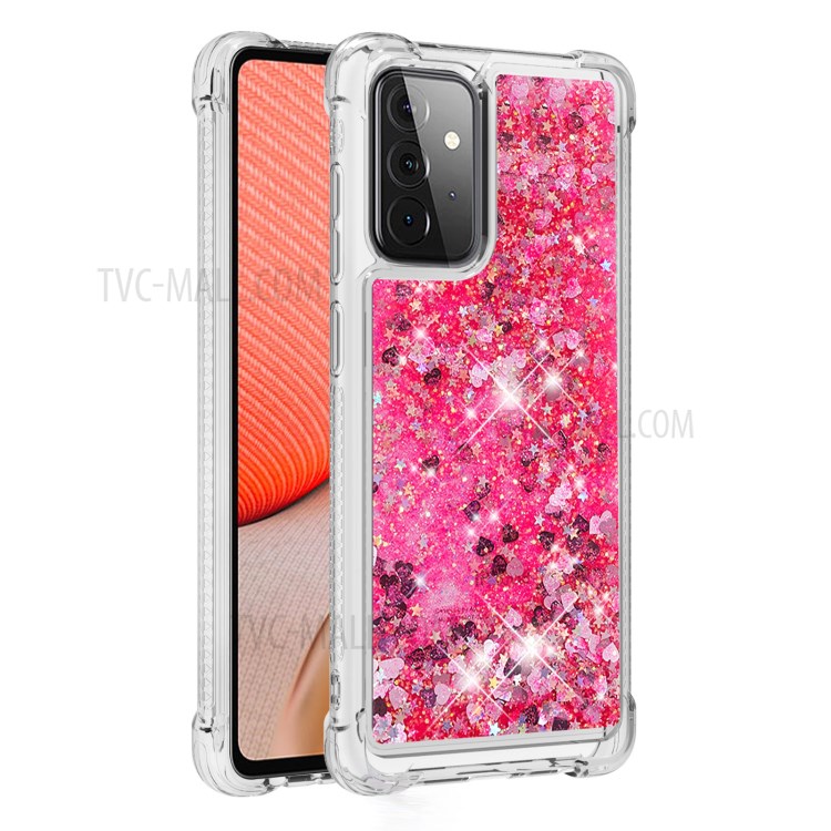 TPU Dynamic Quicksand Protective Cover Shell for Samsung Galaxy A72 5G - Rose-3