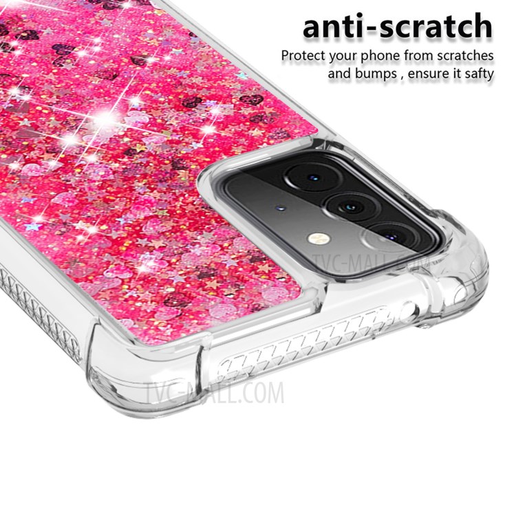 TPU Dynamic Quicksand Protective Cover Shell for Samsung Galaxy A72 5G - Rose-4
