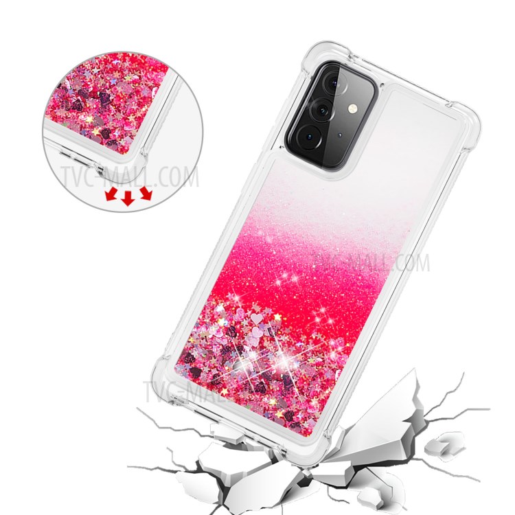 TPU Dynamic Quicksand Protective Cover Shell for Samsung Galaxy A72 5G - Rose-5