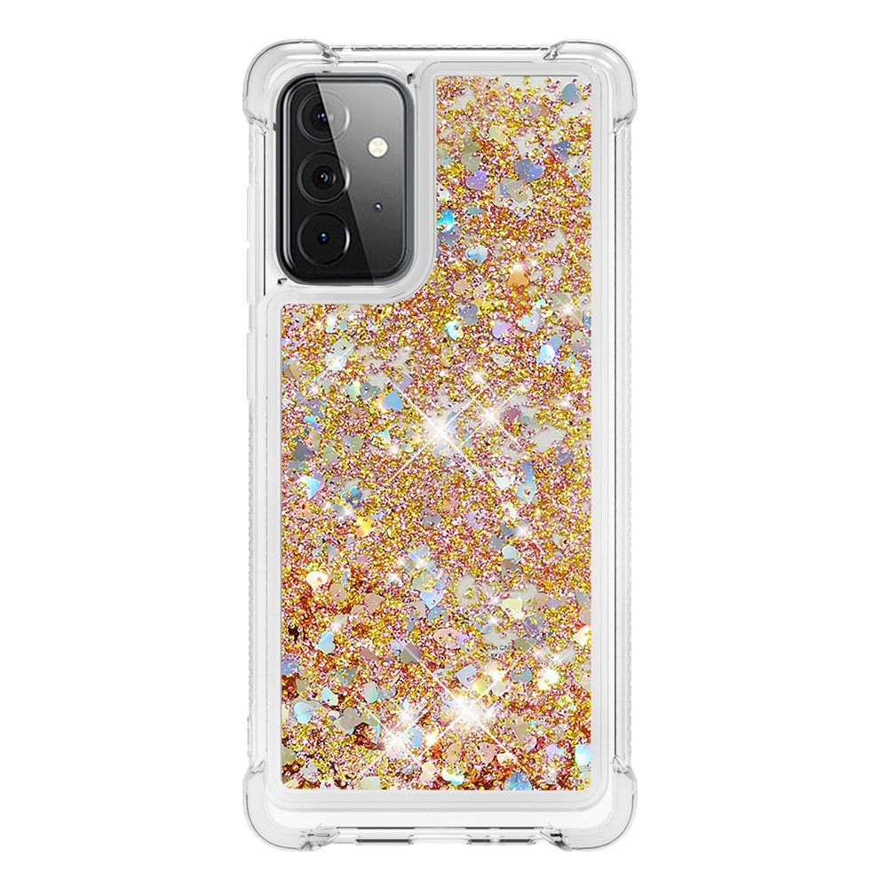 TPU Dynamic Quicksand Protective Cover Shell for Samsung Galaxy A72 5G - Gold-2